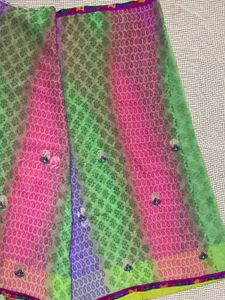Multicolour Embroidered Saree