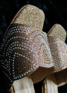 Gold Glitter Embellished Heels