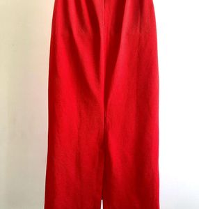 Red high waisted skirt