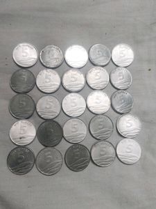 Rare 5 rupee Coins 25 Pcs