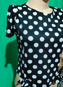 Black Polka Dot Top