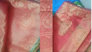 Elegant Pink & Gold Saree