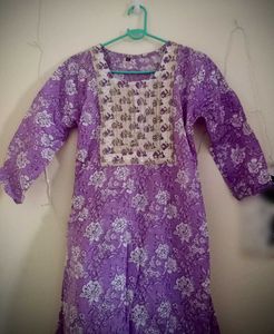 Lavender Colored Straight Kurta