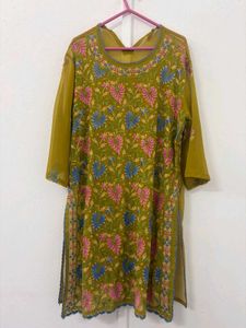 Olive Green Embroidered Tunic