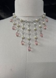 Pearl &amp; Crystal Dangle Necklace