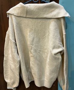 Beige Pullover with Zipper