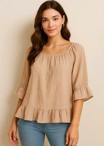 Boho Chic Ruffled Peasant Top