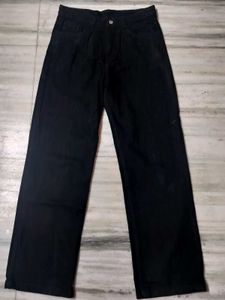 Dark Wash Wide Leg Jeans Black