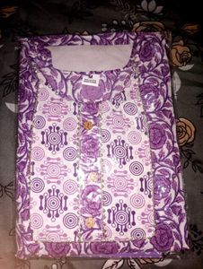 Purple Printed Pant Kurta Set