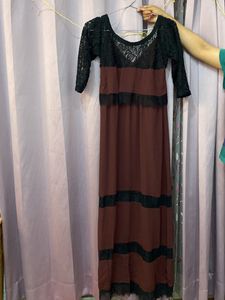 New Lacy Burgundy Maxi Dress Women