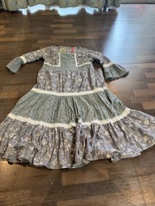 Grey Ethnic Gown For 9 To 10 Years Girl