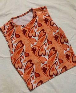 Retro Heart Print Tank Top