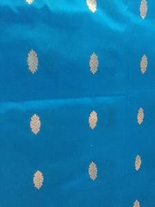 Blue &amp; Gold Silk Fabric