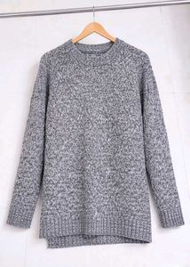 Grey Marled Pullover Sweater