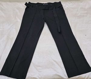 Black belted trousers