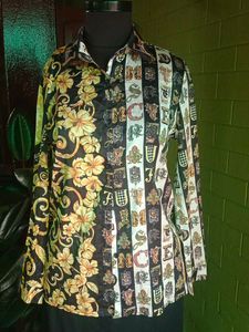 Versace Gold Hibiscus &amp; Zeus Silk Shirt