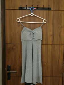 Sparkly Silver Mini Dress
