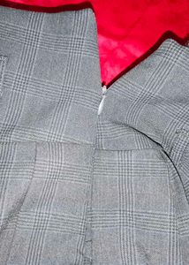 Gray Plaid Pleated Mini Skirt