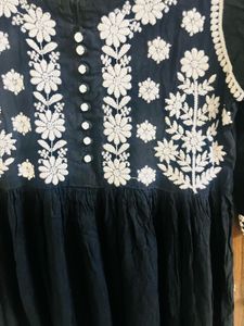 Elegant Embroidered Black Dress