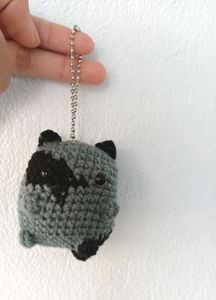 Grey Cat Keychain