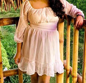 Sheer White Mini Dress
