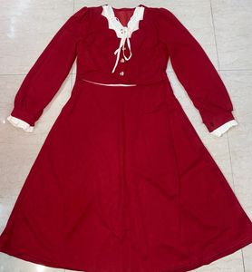 Elegant Burgundy Dress with Jacket