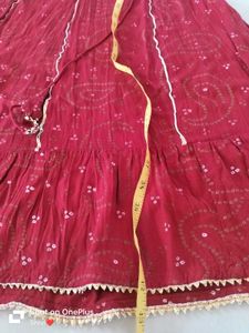 Red Embroidered Kurti Dress