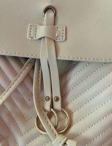 Cream Quilted Backpack