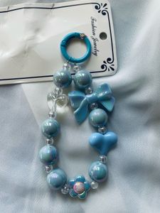 Blue Beaded Bag Charm