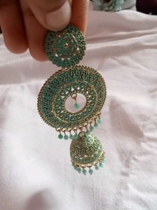 Turquoise Jhumka Earrings