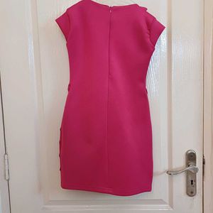 Pink Cut work Flower Dress - western formal style