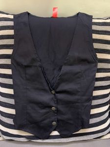 Y2k Black Fitted Waistcoat