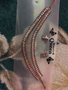 Pink Gemstone Necklace &amp; Earring Set