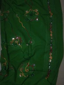 Green Embroidery Work Dupattas