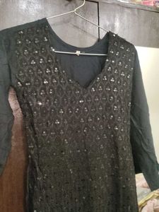 Black Sequins Kurti