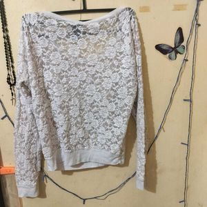 Rue21 White Lace Top - Size XL