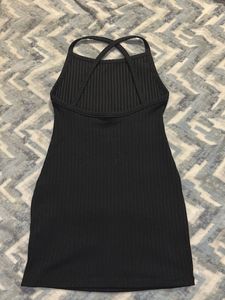 Black Ribbed Bodycon Dress