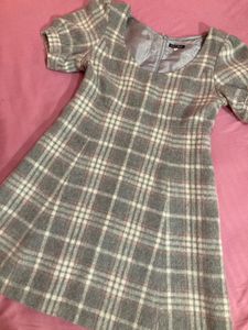 Plaid Mini wool Dress