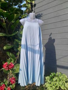 Light Blue Pleated Dress