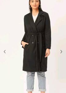 Alsace Lorrain Paris Women Black Solid Trench Coat