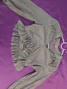 Athena Ruffled Lavender Crop Top