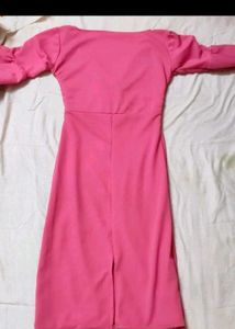 Elegant Pink Wrap Dress