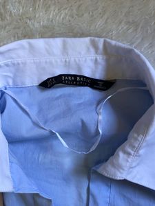 Blue Zara Basic Fitted Shirt
