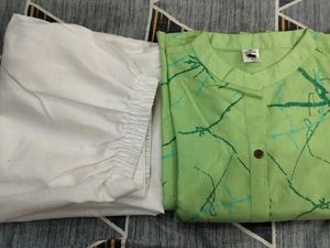 Green Kurta And White Pant