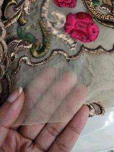 Fine Net Embroidered Bridal Saree