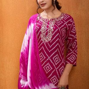 Brand New Bandhani Print Suit