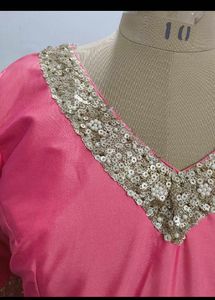 Elegant Coral Ethnic Gown