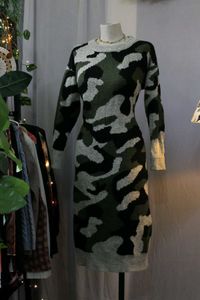 Camo Sweater Dress