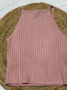 Pink Ribbed Tank Top
