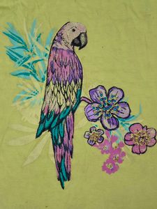 Yellow Parrot Print Tank Top